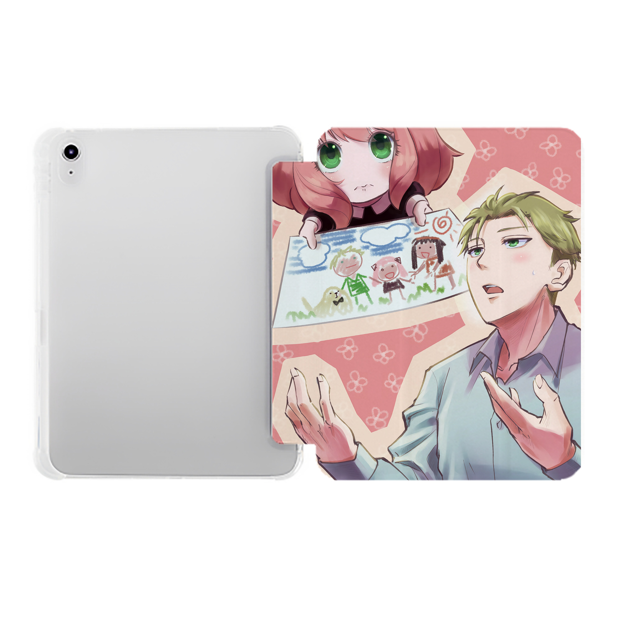 （画像用） SPY×FAMILY间谍家家酒 IPad ケース ペン収納付き 三つ折りスタンド PUレザー×シリコン 対応機種9.5/10.5/10.9インチ